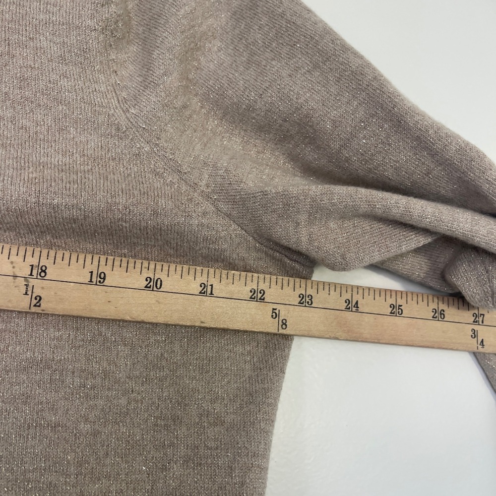 Talbots Plus Womens Sweater Merino Cowl
Neck‎ Button Cuff Metallic Knit Beige 2X - Picture 9 of 10